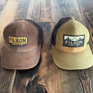 (2) Filson Brand Mesh Caps - (1) Corduroy & (1) Canvas